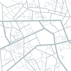 FMap of the city, locality. Grey scheme on a white background. GPS navigation, along the road and streets. Flat vector cartoon illustration. Objects isolated on white background.