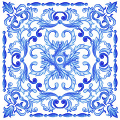 Azulejos Portuguese watercolor