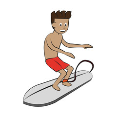 Surf Water sport cartoon vector illustration graphic design