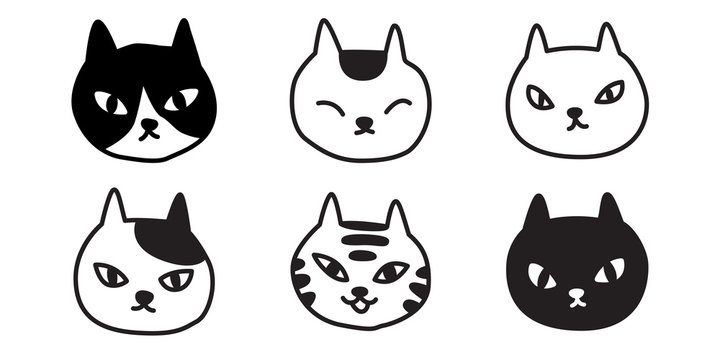 cat breed vector logo icon cartoon character illustration calico kitten Halloween doodle