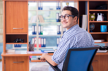 Student studying at home preparing for exam