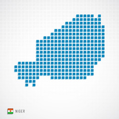 Fototapeta na wymiar Niger map and flag icon