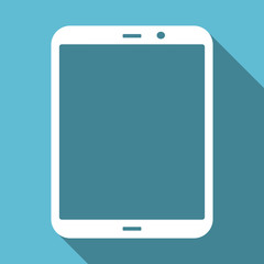 Tablet symbol flat design vector blue internet icon