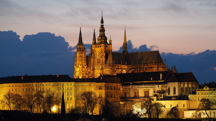 Fototapeta na wymiar Prague, Czech Republic, center of Bohemia. Historic center included in the Unesco World Heritage. The largest ancient castle in the world. The Metropolitan Cathedral of Saints Vitus