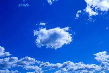 Naklejka na ściany i meble Background: blue sky with white clouds