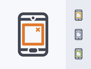 Mobile Pop-Up Ad - Outline Duo Icons. A professional, pixel-perfect icon.