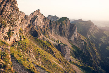 Sunset on Mount Pilatus in Lucerne Switzerland