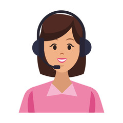 Femal call center agent vector illustration graphic design