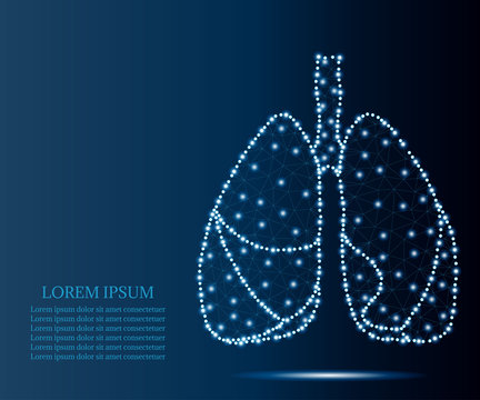 human lungs, polygon, blue stars 2