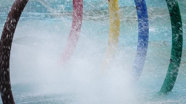 HD 1080 super slow springer spray in the pool