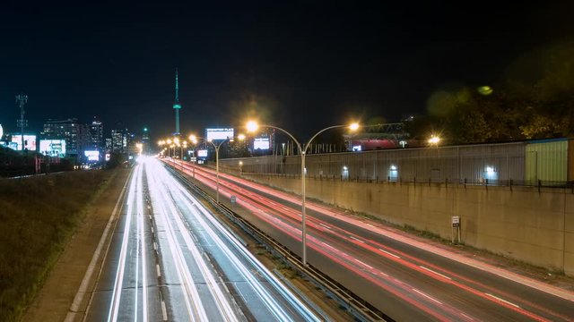 Gardiner Expressway City Skyline Traffic in Toronto