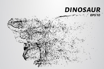 Dinosaur of particles. A predatory dinosaur on the hunt for the victim © newrossosh