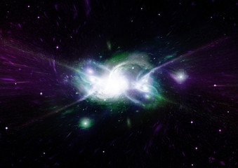 Stars, dust and gas nebula in a far galaxy