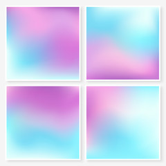Holographic backgrounds set pastel smooth wallpapers square 1