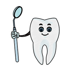 Tooth with dental tools vector illustration graphic design