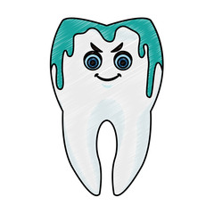 clean tooth cartoon vector illustration graphic design