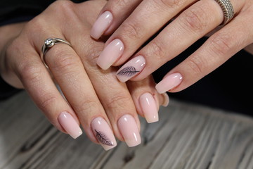 glamorous pink manicure