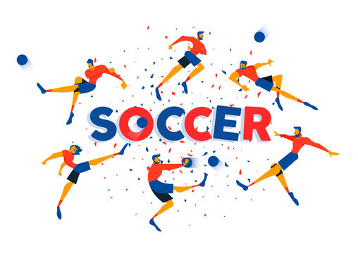 Soccer game team poster for celebration match
