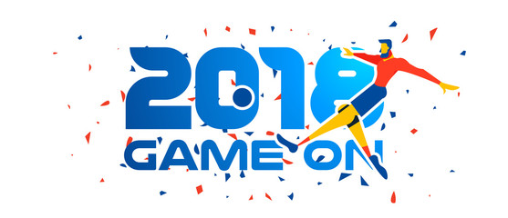 2018 soccer player web banner for sport event