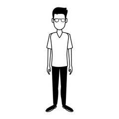 Young man cartoon vector illustration graphic design