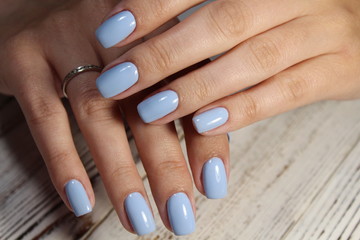 beautiful blue manicure