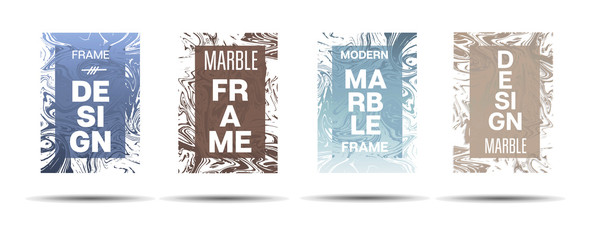 Liquid Marble Frame. Vector Painted Hipster Border for Sale Ads, Text. Marble Textured Minimal Cover, Business Card, Music Poster Design. Dynamic Funky Creative Neon Colored Banner.