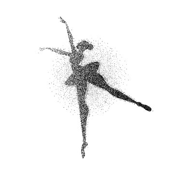 Ballet dancer girl particle splash silhouette