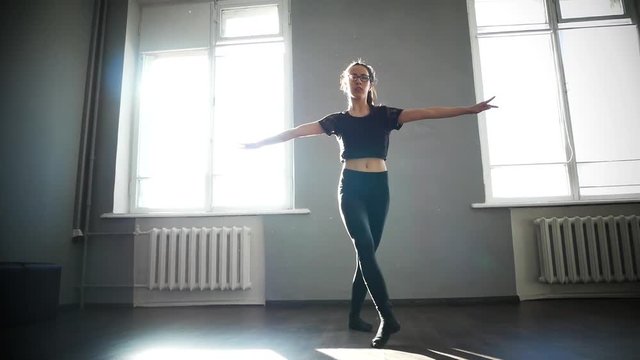 Young woman in dancing class