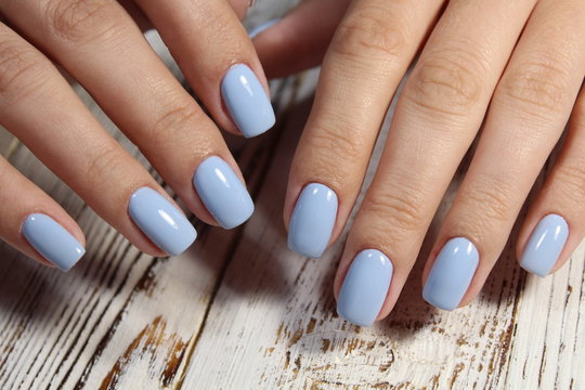 stylish blue manicure