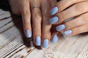 glamorous blue manicure