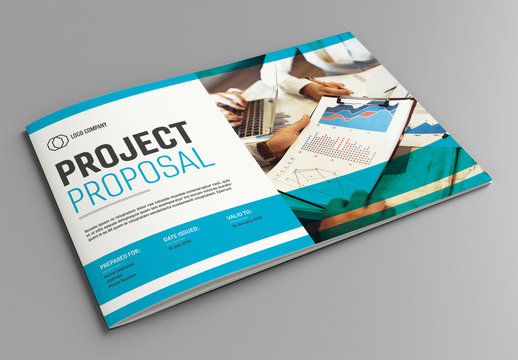 Project Proposal Layout with Blue Accents