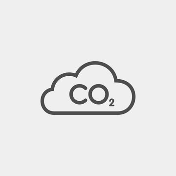 Carbon dioxide flat vector icon