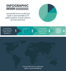 Infographic technology design on blue and white colors vector illustration graphic design