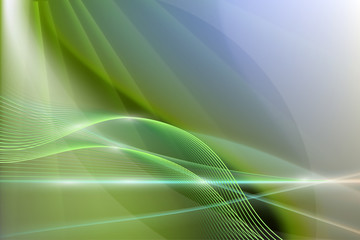 Abstract green background with gradient and flashes of light.