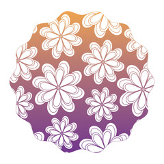 colorful decorative circular frame with beautiful flowers design, vector illustration