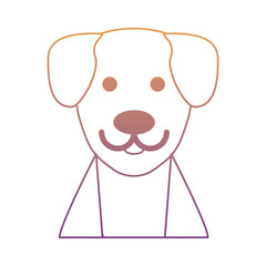 cute dog icon over white background, colorful line design. vector illustration