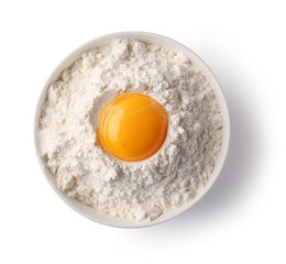 bowl of flour and egg yolk