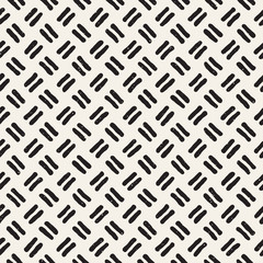 Hand drawn style ethnic seamless pattern. Abstract grungy geometric background in black and white.