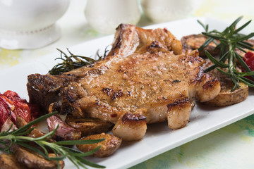 Perfect pork loin chop steak
