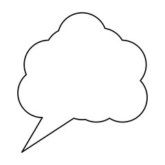 speech bubble with cloud shape icon over white background, vector illustration