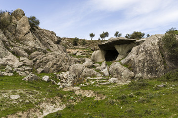 cave caves in Calabria with landscape rupestrian