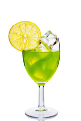 Glass of green apple juice