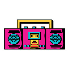 boombox stereo icon over white background, colorful design. vector illustration