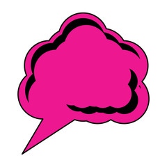speech bubble with cloud shape icon over white background, colorful design. vector illustration