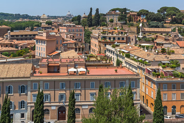 Fototapeta premium Panoramic view from Palatine Hill to city of Rome, Italy