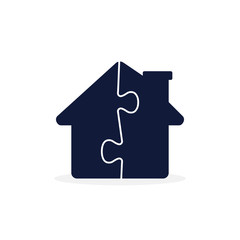 House puzzle icon, vector isolated logo illustration