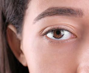 Attractive African-American woman, closeup