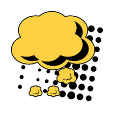 speech cloud icon over white background, pop art style. vector illustration