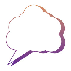 speech bubble with cloud shape icon over white background, colorful design. vector illustration