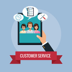 Customer service agents concept vector illustration graphic